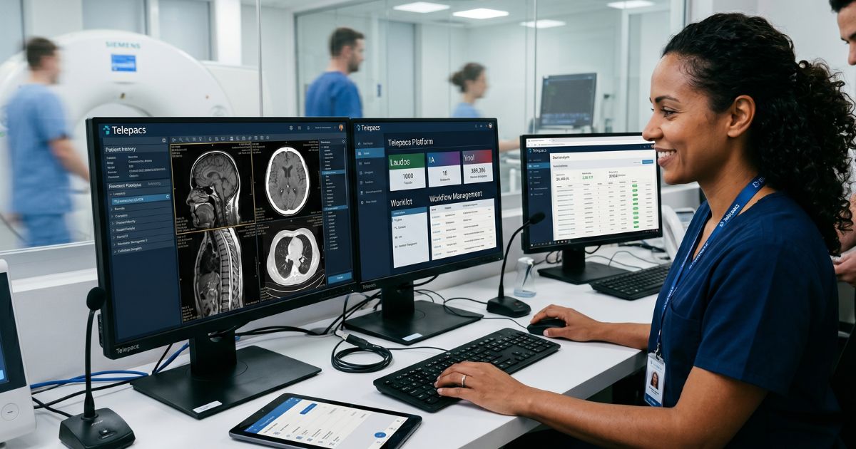 radiologia com acesso ao sistema Telepacs para laudo de imagens em clínicas e hospitais